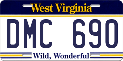 WV license plate DMC690