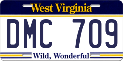 WV license plate DMC709