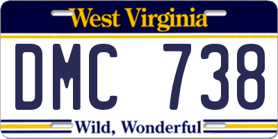 WV license plate DMC738