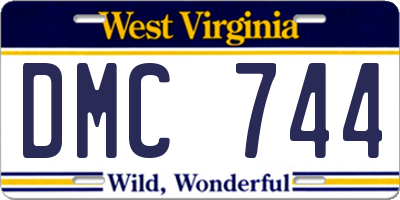 WV license plate DMC744