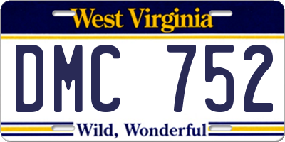 WV license plate DMC752