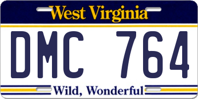 WV license plate DMC764