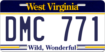 WV license plate DMC771