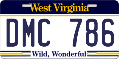 WV license plate DMC786