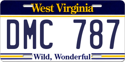 WV license plate DMC787