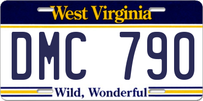 WV license plate DMC790