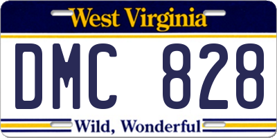 WV license plate DMC828