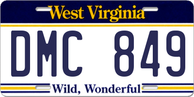 WV license plate DMC849