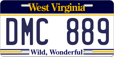 WV license plate DMC889