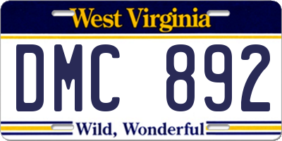 WV license plate DMC892