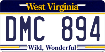 WV license plate DMC894