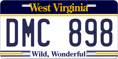WV license plate DMC898