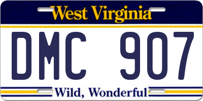 WV license plate DMC907