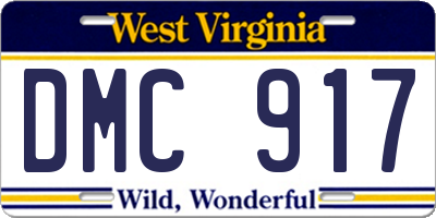 WV license plate DMC917