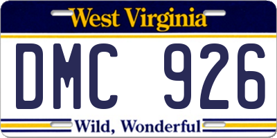 WV license plate DMC926