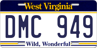 WV license plate DMC949