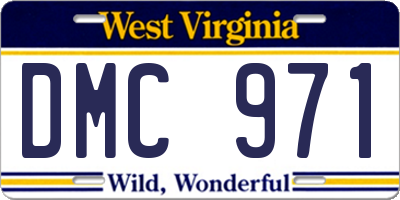 WV license plate DMC971