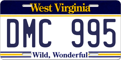 WV license plate DMC995