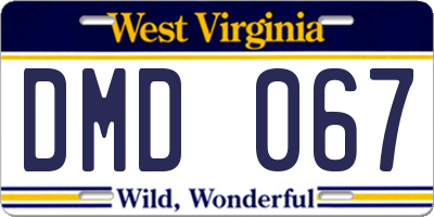 WV license plate DMD067