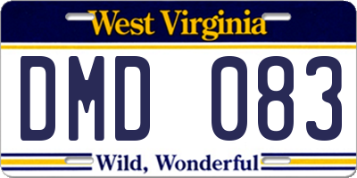 WV license plate DMD083