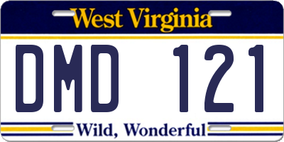 WV license plate DMD121