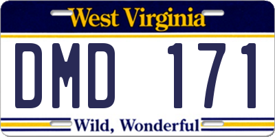 WV license plate DMD171