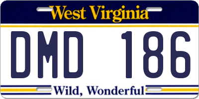 WV license plate DMD186