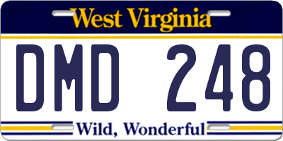 WV license plate DMD248