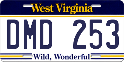 WV license plate DMD253