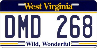 WV license plate DMD268