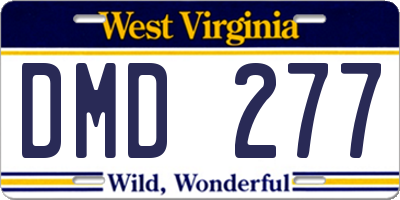 WV license plate DMD277