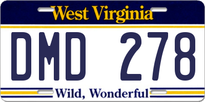 WV license plate DMD278