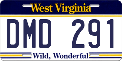 WV license plate DMD291