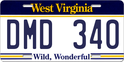 WV license plate DMD340