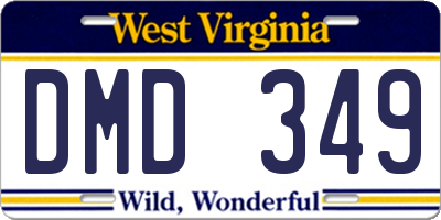 WV license plate DMD349