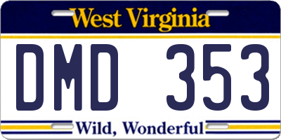 WV license plate DMD353