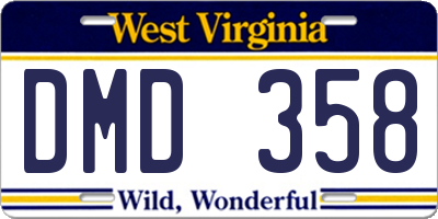 WV license plate DMD358