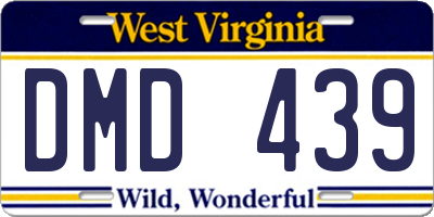 WV license plate DMD439