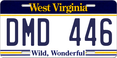 WV license plate DMD446