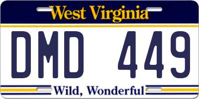 WV license plate DMD449