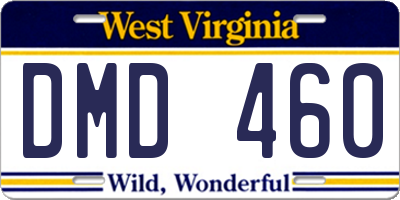 WV license plate DMD460