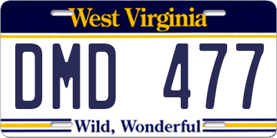 WV license plate DMD477