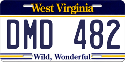 WV license plate DMD482
