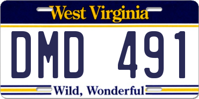 WV license plate DMD491
