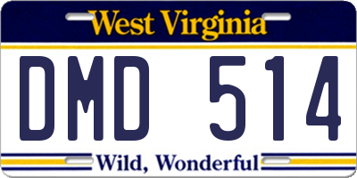 WV license plate DMD514