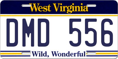 WV license plate DMD556