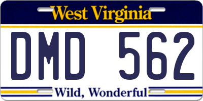 WV license plate DMD562