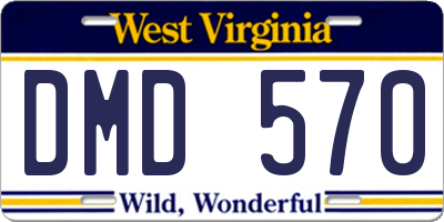 WV license plate DMD570