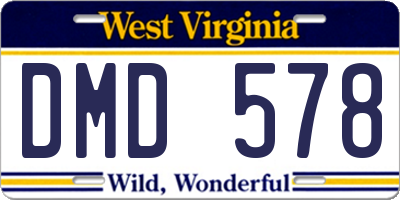 WV license plate DMD578