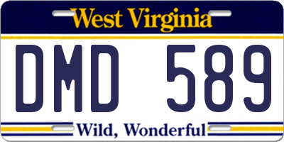 WV license plate DMD589